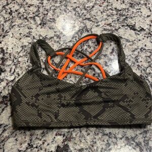 Lululemon Athletica Olive Snake Print Sports Bra